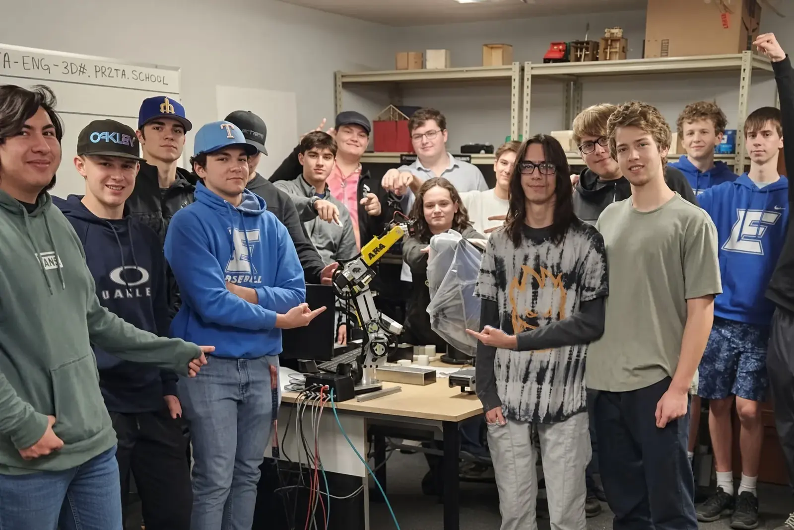Students with an AR4 in a school lab