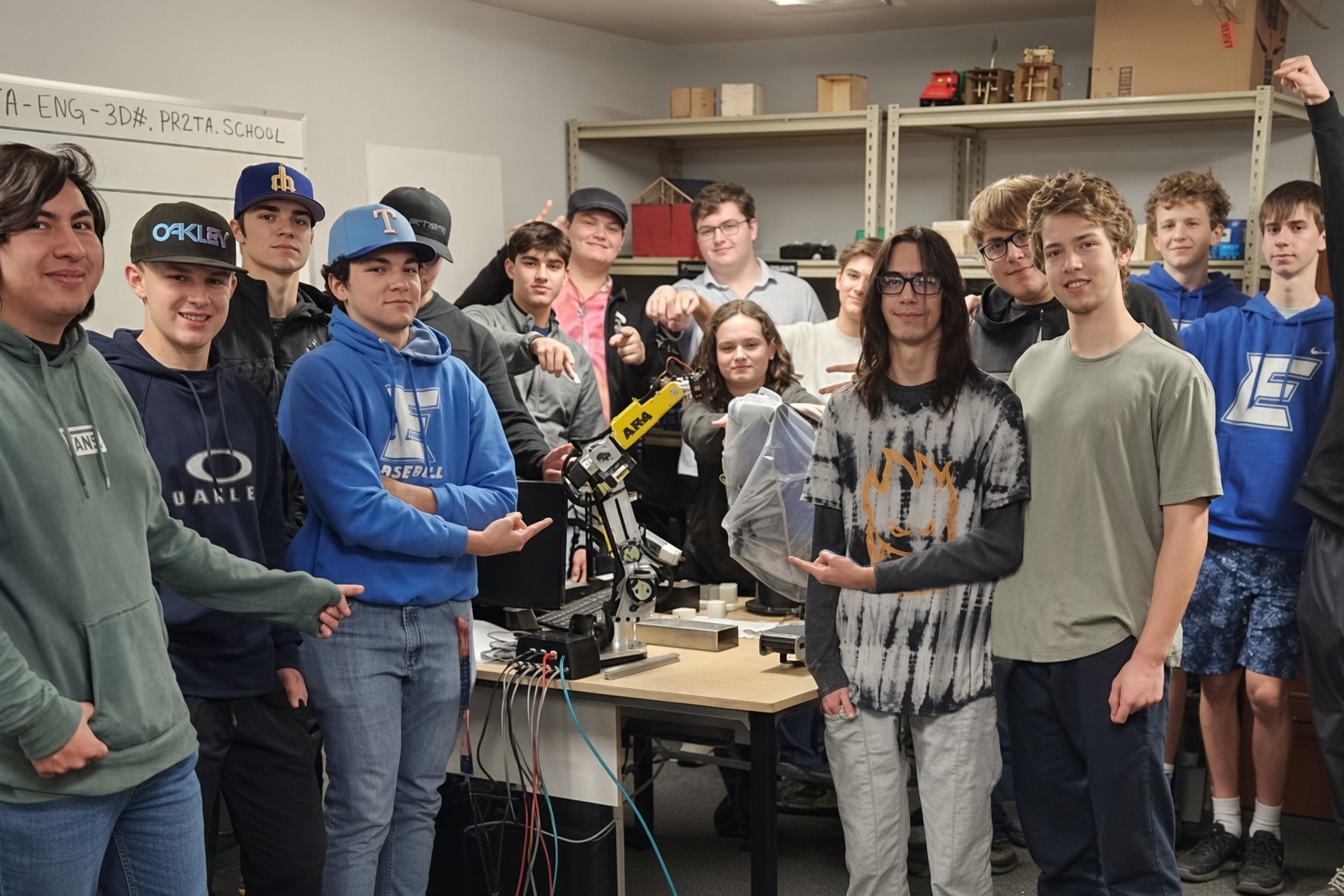 Students with an AR4 in a school lab